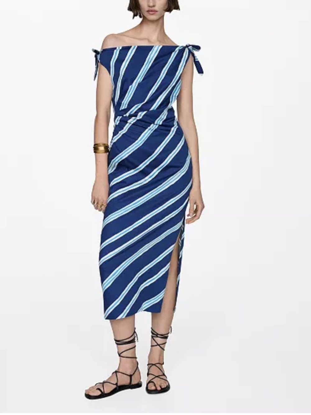 Mango blue striped dress